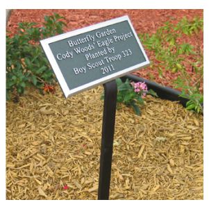 Raised Bronze Finish Casting plaque with stake