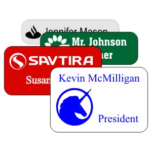 Plastic Name Tag with Logo - Round