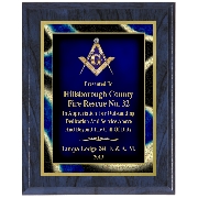 Blue Woodgrain Plaque