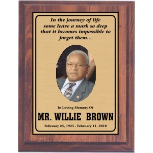 Cherry Finish Memorial Plaque II