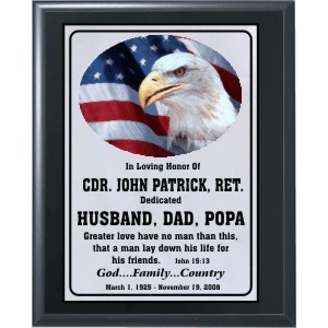 Solid Black Finish Memorial Plaque